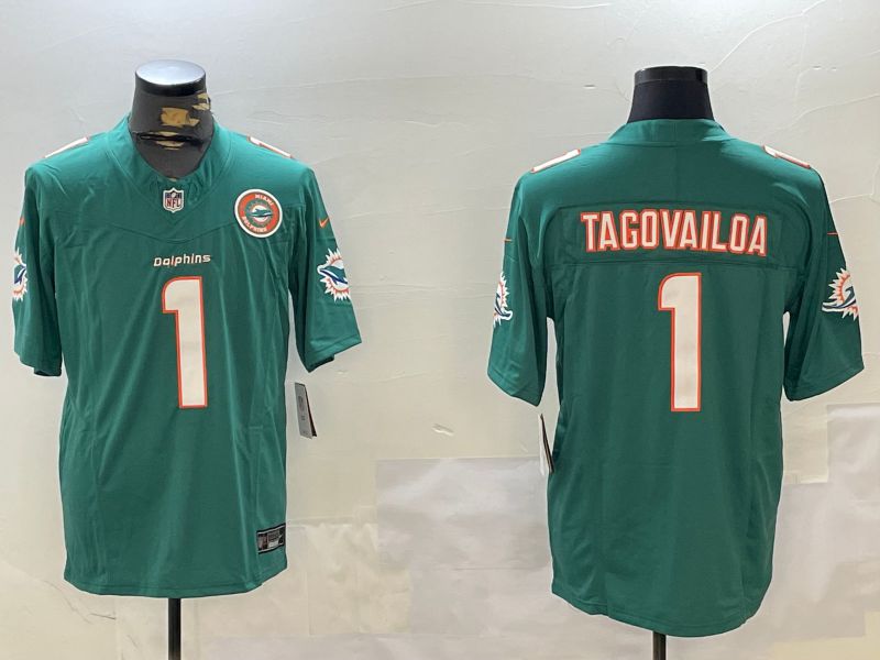 Men Miami Dolphins #1 Tagovailoa Green Three generation 2024 Nike Limited NFL Jersey style 2->miami dolphins->NFL Jersey